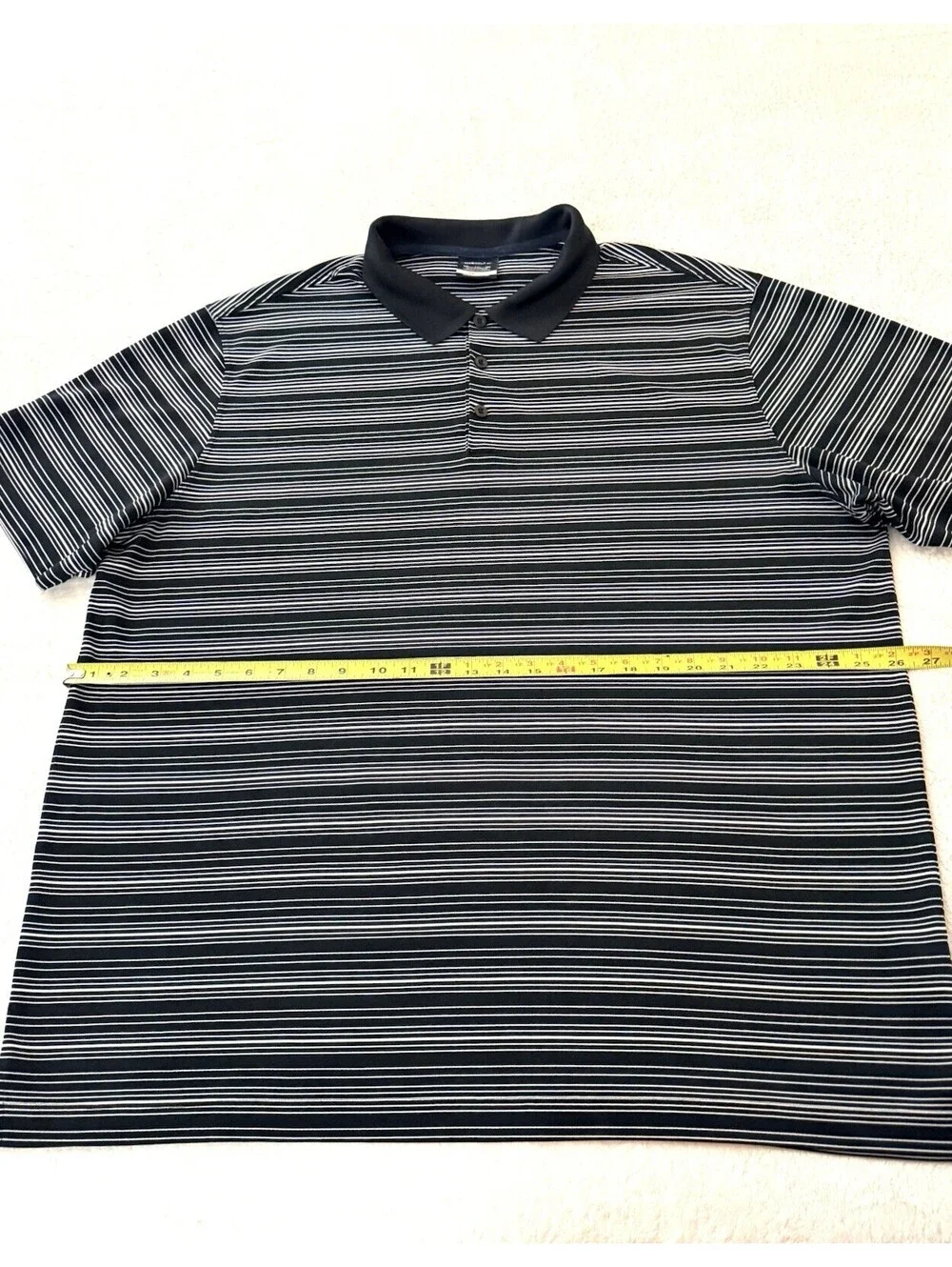 Nike Golf Dri-FIT Polo Shirt Men’s XXL Black White Striped Short Sleeve
